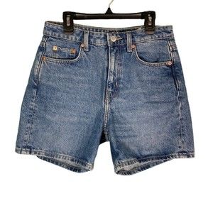 Weekday Eya Women Size 26 Denim Jean Shorts Medium Rise Cotton Blue Y2K 90s